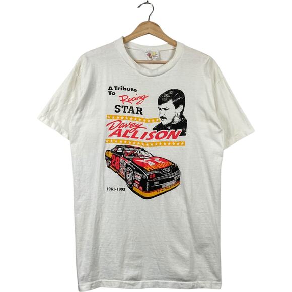 Vintage Davey Allison #28 NASCAR Tribute Racing T-Shirt Large - Picture 1 of 7